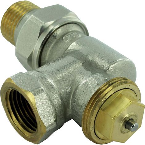 Comap – Corps thermostatique double – Équerre inversée 1/2” – Filetage M28 x 1,5 – Débit réglable par bague intégrée – Silencieux sans vibration