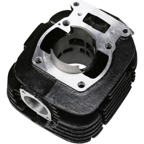 Motorcycle cylinder assembly, 64 mm aluminum cylinder block, TS185 kit including cylinder liner, piston and piston rings. (1/4)