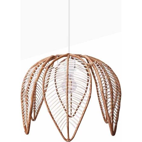 Suspension en rotin "Bintan" en forme de fleur - Blanc boho chic (1/5)