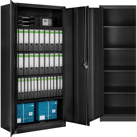 Armoire de classement en acier 4 étagères réglables hauteur noir