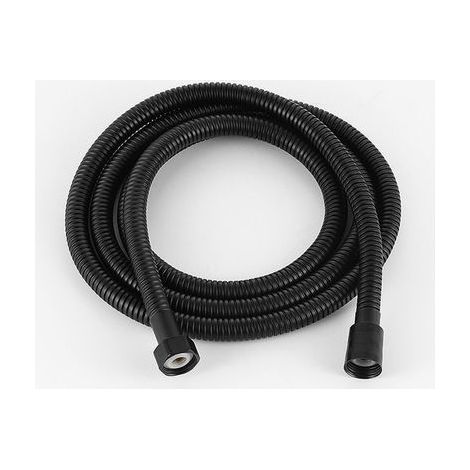 Tuyau de douche flexible en acier inoxydable 1 pièce 1,5 m, raccords en laiton, tuyau de pommeau de douche anti-torsion, tuyau de douche flexible - noir (1/5)