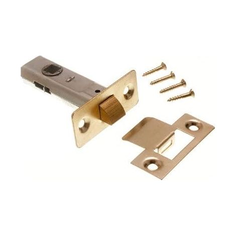 Lot de 2 loquets tubulaires à mortaise à ressort 63 mm Laiton plaqué (1/2)