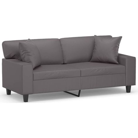 Maison Exclusive - Canapé 2 places avec oreillers décoratifs gris 140cm similicuir