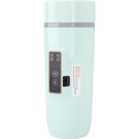 Bouilloire électrique de voyage 350 ml avec affichage numérique, antidérapante, étanche, portable, idéale pour les activités de plein air (12 V, 80 W, verte).