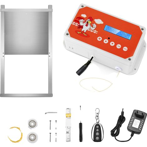 Porta automatica per pollaio, timer LCD, telecomando, D (1/2)