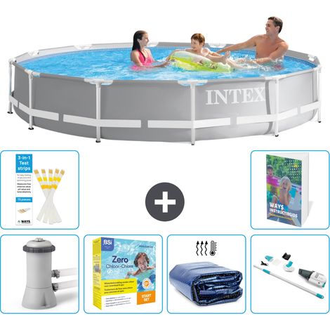 Prism Frame Pool Rund - 366x76 cm - 7-teilig S196