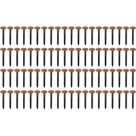 100 clavos de acero con cabeza de cobre para fijar muebles decorativos, marcos de fotos, fotografías y para la renovación de paredes, 2 x 25 mm. (1/4)