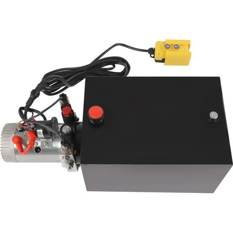 Pompe Hydraulique DC 12 V 19 L Groupe Hydraulique Simple Effet Débit d'Huile 2850 R/min Max. Pression de Décharge 16 MPa pour Camion à Benne Basculante Nacelle Élévatrice Remorque Levage Bennage (1/5)