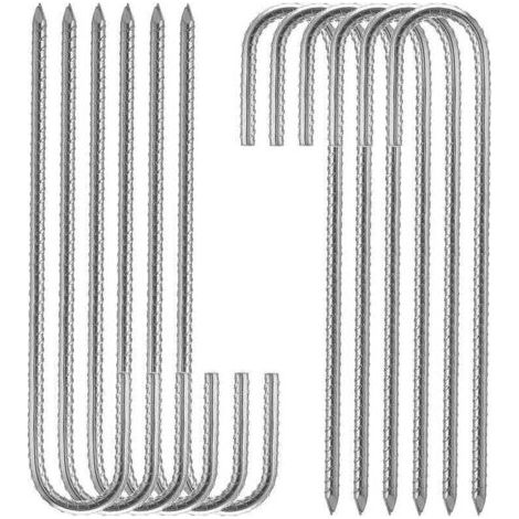 argent Piquets de fixation sol XL, Sardines, Lot de 10, galvanis, tente, 30 cm, Acier lectrozingu (1/4)