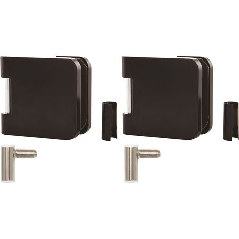 Glastürband Solido Türband Office für Glastüren mit Rahmenteil für Stahlzarge links, Tragkraft 55 kg, Alu schwarz (1/4)