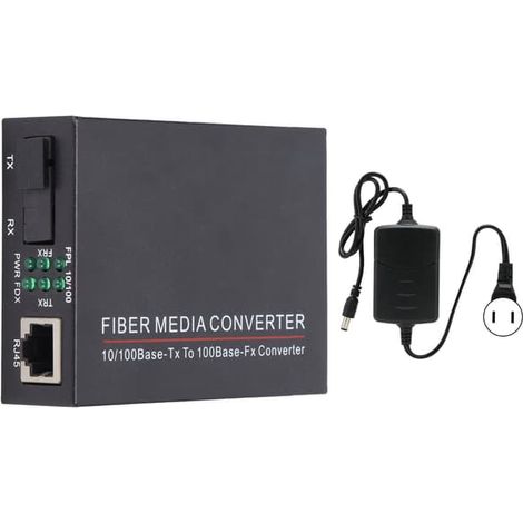 Émetteur-récepteur fibre optique TBCMC3312ES20A 100M Monomode 20KM SC 1310NM Convertisseur de média 100-240V (Prise UE) (1/5)