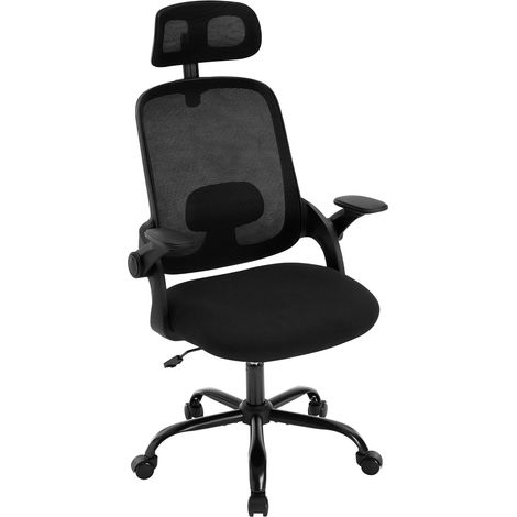 WOLTU Sedia Ufficio Bracciolo e Poggiatesta Regolabile, Poltrona Ergonomica in Rete Traspirante con Supporto Lombare, Schienale Reclinabile e Altezza Regolabile, Rotelle Girevoli a 360°, Nero (1/5)
