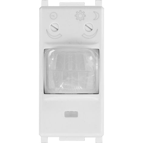 ETTROIT Sensore di Movimento 1 Modulo Bianco con Regolazione Tempo/Lux Compatibile Vimar Plana – SKU EV1800