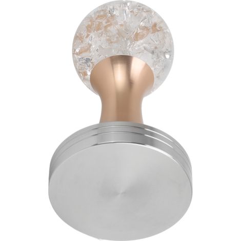 Plaqueuse à Café en Acier Inoxydable avec Base en Boule de Cristal et Finition Dorée 53mm