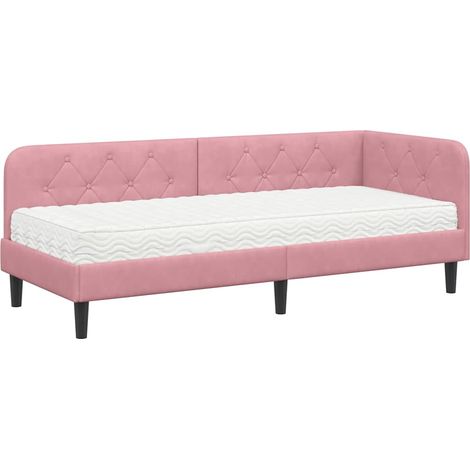 Maison Exclusive - Cornice del letto ad angolo Rosa 80 x 200 cm Velluto