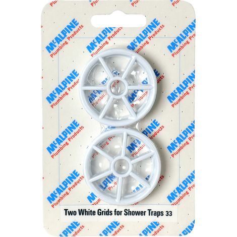 McAlpine CARD-33 Two White Grids For Shower Traps - STWGR-WH x 2