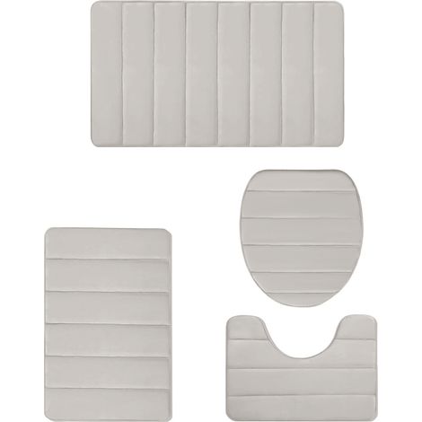 Ensemble de Tapis de Salle de Bain YATLTE 4 Pièces - Tapis de Bain Épais en Mousse à Mémoire, Lavables en Machine - Pour Lavabo, Baignoire, Douche et WC (1/5)