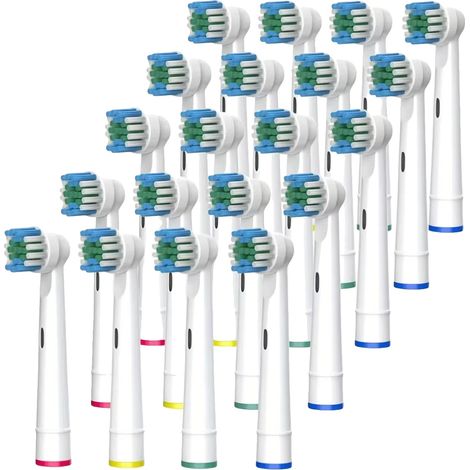 Cabezales de cepillo de dientes, compatibles con Oral-B, fabricados en plástico de alta calidad, paquete estándar de 20 unidades. (1/2)