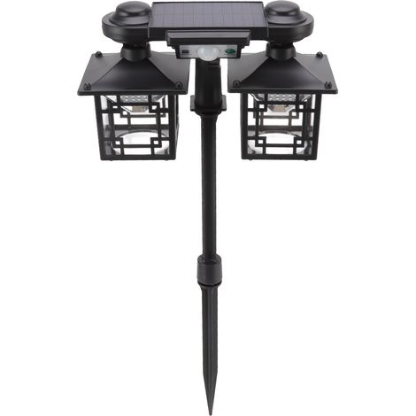 Applique murale solaire 192 LED pour jardin extérieur, éclairage au sol par détection de mouvement, étanche, style rétro, avec télécommande (1/5)