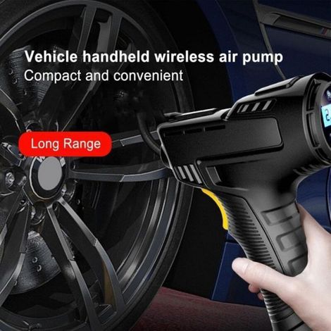 Compresseur D'air Portable - 150 Psi - 25 L Min - Pour Pneus Voiture Vélo Ballons - Sans Fil Avec Lampe Led - 1 Pièce (1/5)