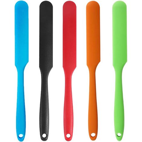 5 spatules en silicone à long manche pour le levain, la crème à gâteau et le beurre, 24 cm (1/5)