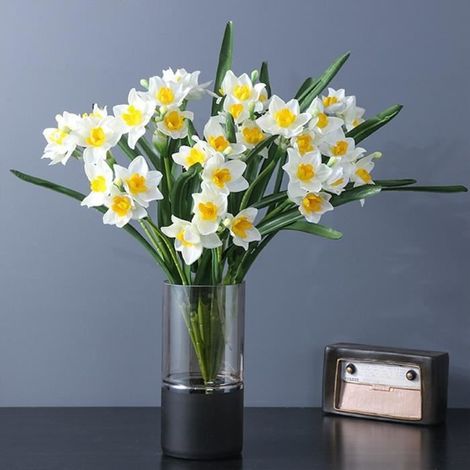 Fleurs artificielles - SALUTUYA - Bouquet de narcisses - 60 cm - Respectueux de l'environnement - Couleurs vives (1/3)