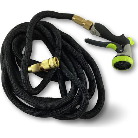 Tuyau d'arrosage extensible rétractable PRO Pistolet 8 positions - A l'unité - 6 à 15 mètres