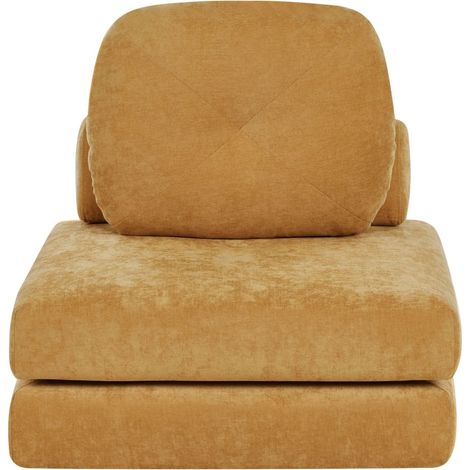 Single Sofa Bed OLDEN Fabric Mustard (1/5)