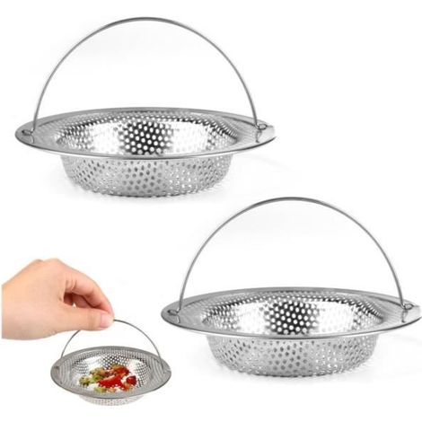 Filtre Évier Cuisine - Acier Inoxydable - 2 Pcs - Maillage Haute Densité - Design Securisé - Anti-Blocage (1/4)