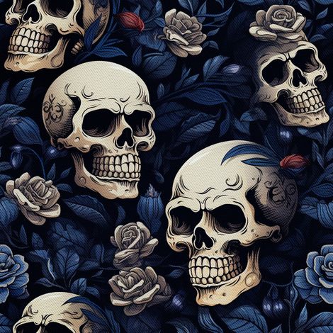 Tela decorativa para exteriores Oxford - Motivo de calavera I DX4603 (1/5)