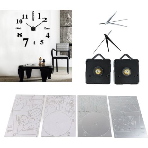 Horloge murale décorative créative en acrylique avec miroir, idéale pour le salon ou la chambre. Horloge autocollante à faire soi-même, silencieuse. (1/5)