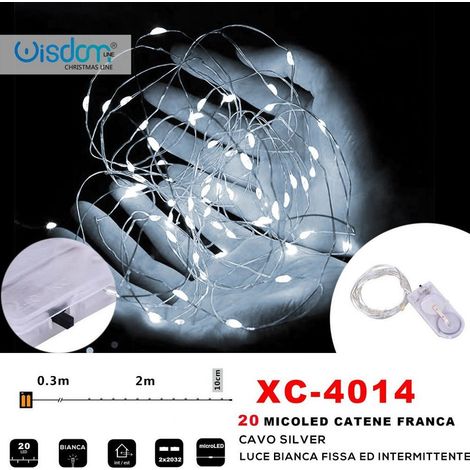 Trade Shop - CATENA 20MICROLED BATTERY SILVER WHITE LIGHT FIXED+INTERMITTELN XC-4014 -