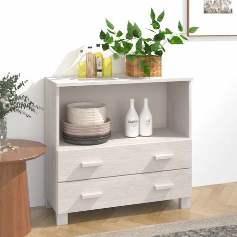Aparador HAMAR madera maciza de pino blanca 85x35x80 cm (1/4)