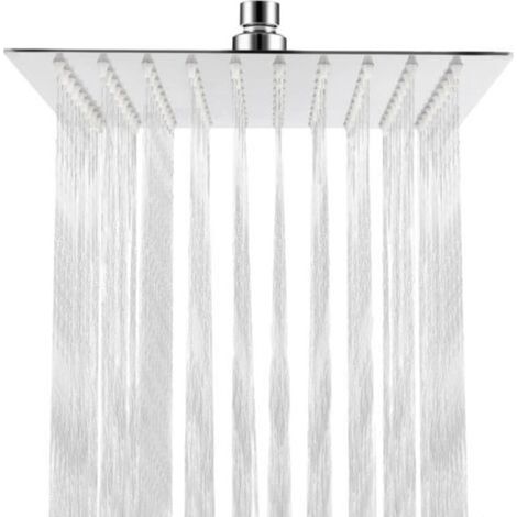 Square Rainfall Shower Head, 8 Inch Top Spray Shower Head, 304 Stainless Steel Ultra Thin Powerful High Pressure Bathroom Shower Head (1/5)