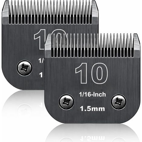 Lame de rechange pour toilettage de chiens,Compatible avec Les séries Heiniger/MOSER Max45 /Andis/Oster A5/Wahl 10KM Series Tondeuse pour Chien,Taille 10 1/16" (1,5mm) Longueur de Coupe,2 unité Noir (1/5)