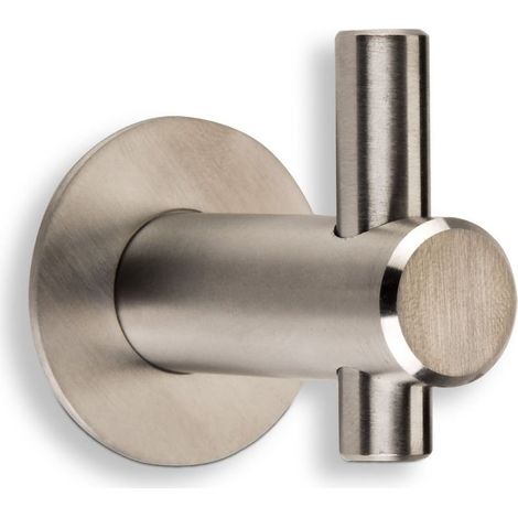 Porte-manteau mural CORA inox brossé gris L40mm patère vestiaire entrée couloir SO-TECH (1/4)