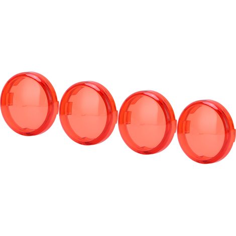 Lot de 4 caches de clignotants de moto de 6 cm (2,36 pouces) en ABS, universels, rouges. (1/5)