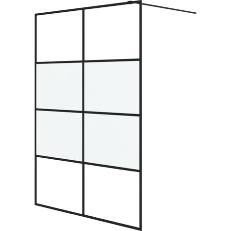Maison Exclusive - Parete Doccia Walk in Nera 140x195cm Vetro Semi Smerigliato ESG