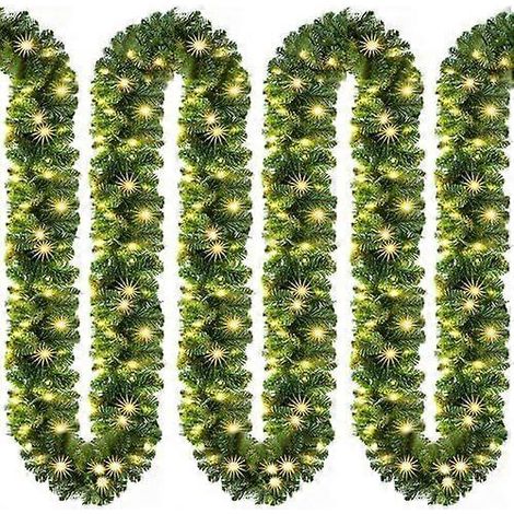 Une couronne de Noël de 10 mètres avec 200 lumières LED, adaptée à une utilisation en intérieur et en extérieur, une décoration chaleureuse pour votre sapin de Noël. (1/5)