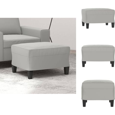 Polsterhocker - Living Fußhocker Hellgrau 60x50x41 cm Mikrofasergewebe (1/5)