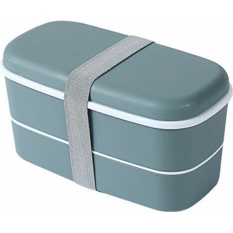 Lunch Box Grande Capacité Pour Adultes - Bento - Etanche Sans BPA - Boite Repas Compartiment Double avec Couverts & Séparateurs - Micro-Ondes & Lave-vaisselle - Travail/école (1/4)
