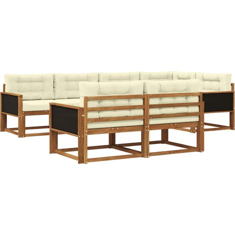 Outdoor Sofa Set 8 pcs Natural and Cream vidaXL (1/5)