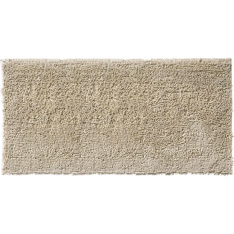 Tapis de bain chenille fil doré ivoire 60x120cm