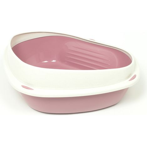 Lettiera Toilette Per Gatti Angolare 49x40x17,5cm Modello 700090 Colore Rosa (1/4)