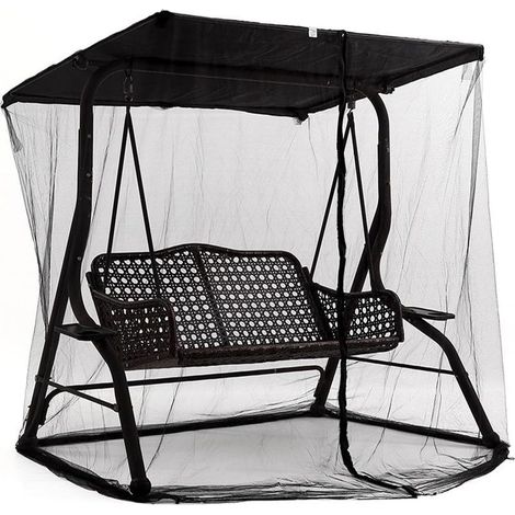 205x125x205cm Moustiquaires, Moustiquaire avec Fermeture éclair pour Parasol 3 Places Balançoire De Porche Moustiquaire pour Balançoire De Jardin Extérieure Balcon Voyage Camping Chaise Pivotante (1/5)