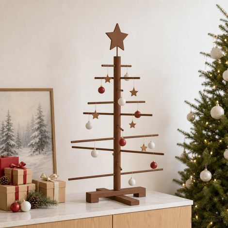 vidaXL Albero di Natale in legno 75 cm Bambù e legno di pino massello (1/5)
