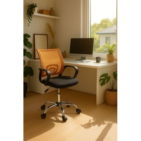 Sillas de escritorio - Silla Midi Pro - Naranja y Negro (1/5)