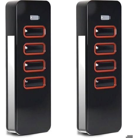Lot de 2 télécommandes – 868 MHz, 4 canaux, code tournant – Compatible Sommer 4018V000 – Noir (1/4)