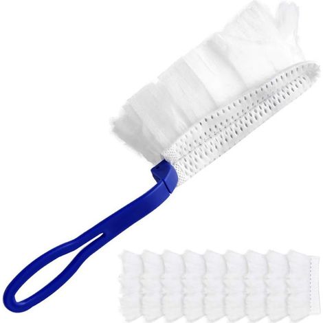 Plumeau à main en Microfibre avec 10x recharges de plumeau, petit nettoyeur de poussière pour stores, clavier de PC, bureau, commode, tableau de bord de voiture (1/5)