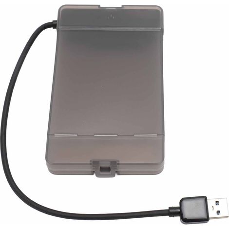Boîtier externe transparent USB 3.0 2,5 pouces SATA 5 Gbit/s pour disque dur SSD/HDD SATA 2,5 pouces de 7 à 9,5 mm (disque dur non inclus). (1/5)